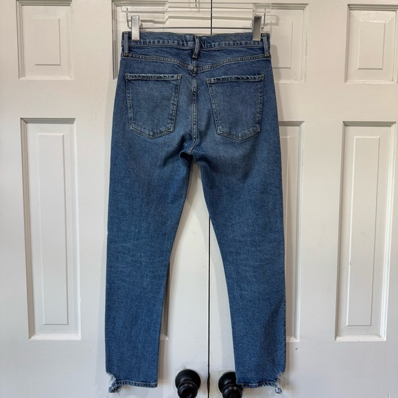 Agolde Toni Slim Straight Leg Jeans High Rise Distressed Denim Organic Cotton 28 - Picture 3 of 16
